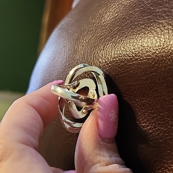 Pink oyster copper and sterling silver ring - Picture 3 of 3